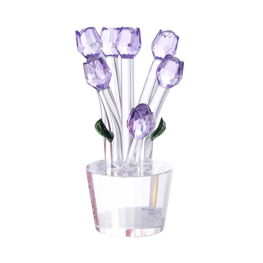 Crystal Rose with Clear Flowerpot
