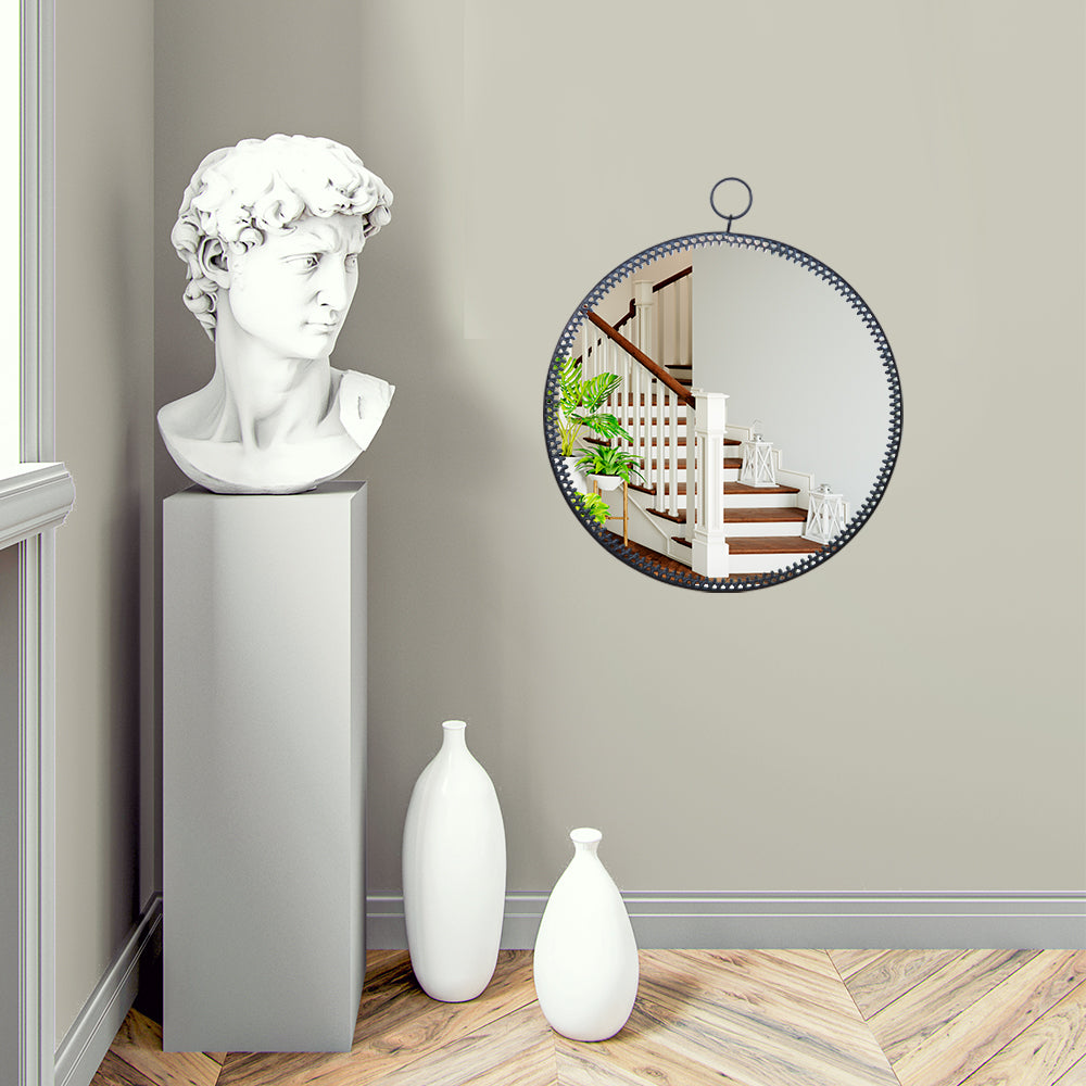 Decorative Wall Mirror with Lace Egde (Black)