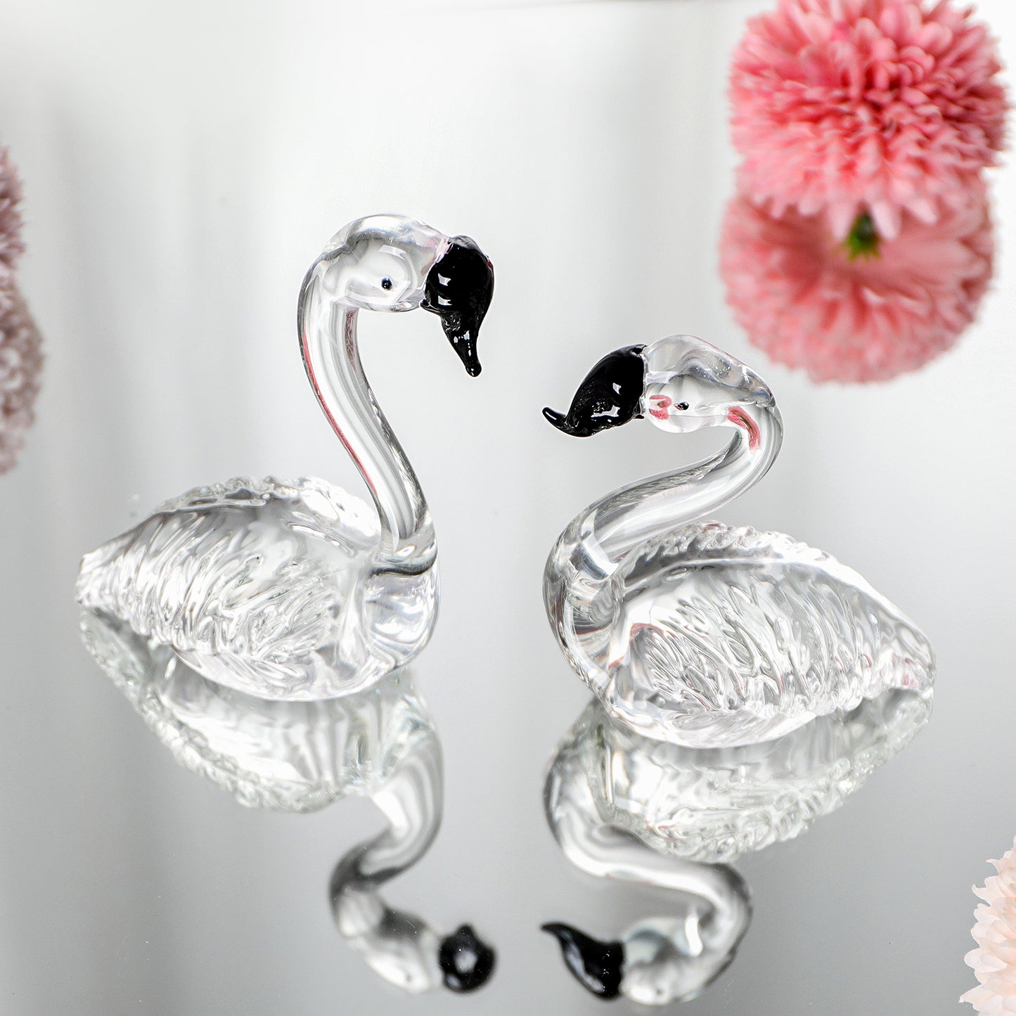 Crystal Flamingo Figurine Paperweight (1 Pair)