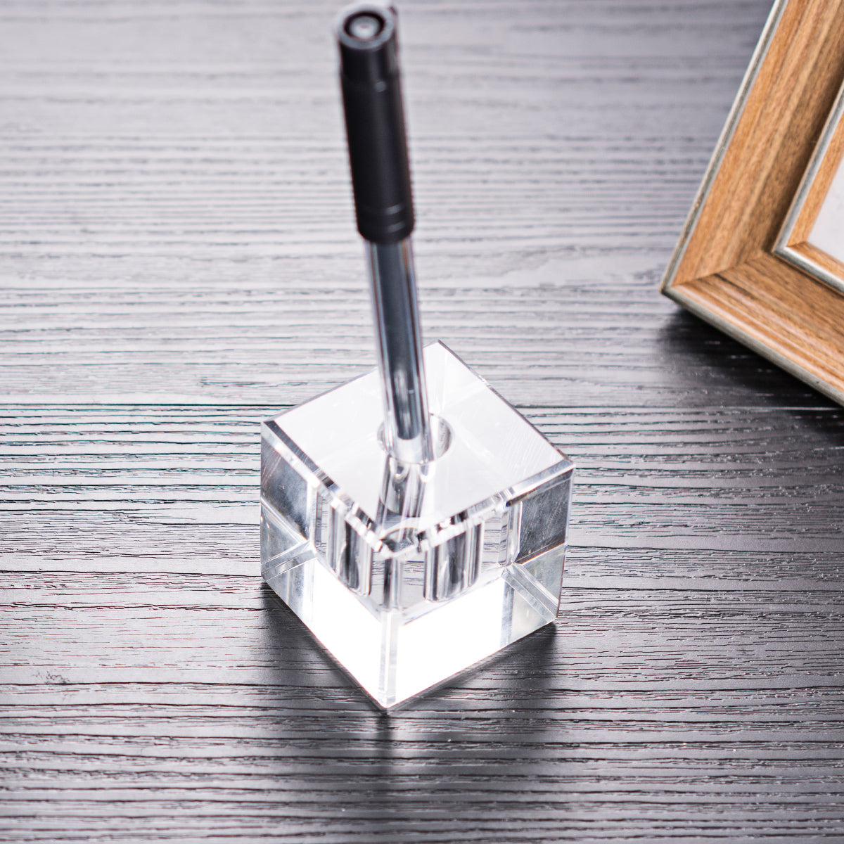 Square Shaped Crystal Penholder