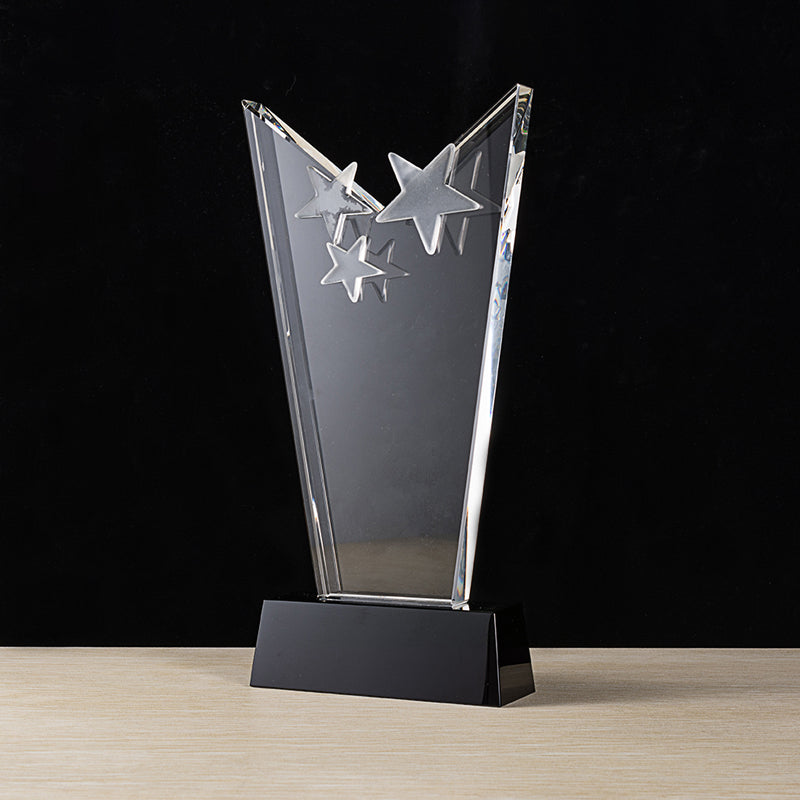 LSTA010063A-26 Longwin Three Stars Crystal Trophy