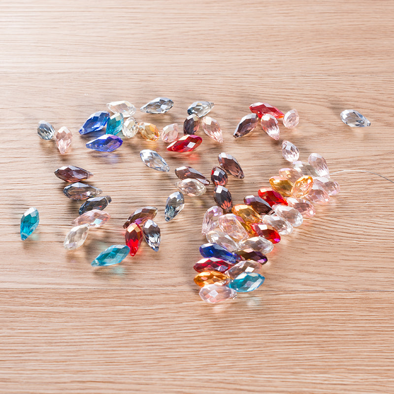 8x18mm Crystal Oval Shaped Faceted Beads for DIY Beading Projects (90 pcs)