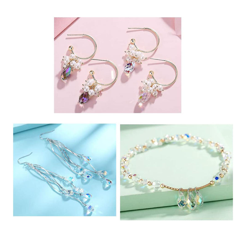 11x18mm Waterdrop Faceted Glass Beads for Jewelry Making (36 pcs)