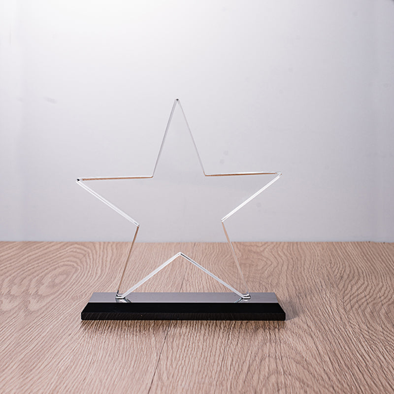 LSTA02006B-13 Longwin Pentagram Crystal Trophy with Black Base
