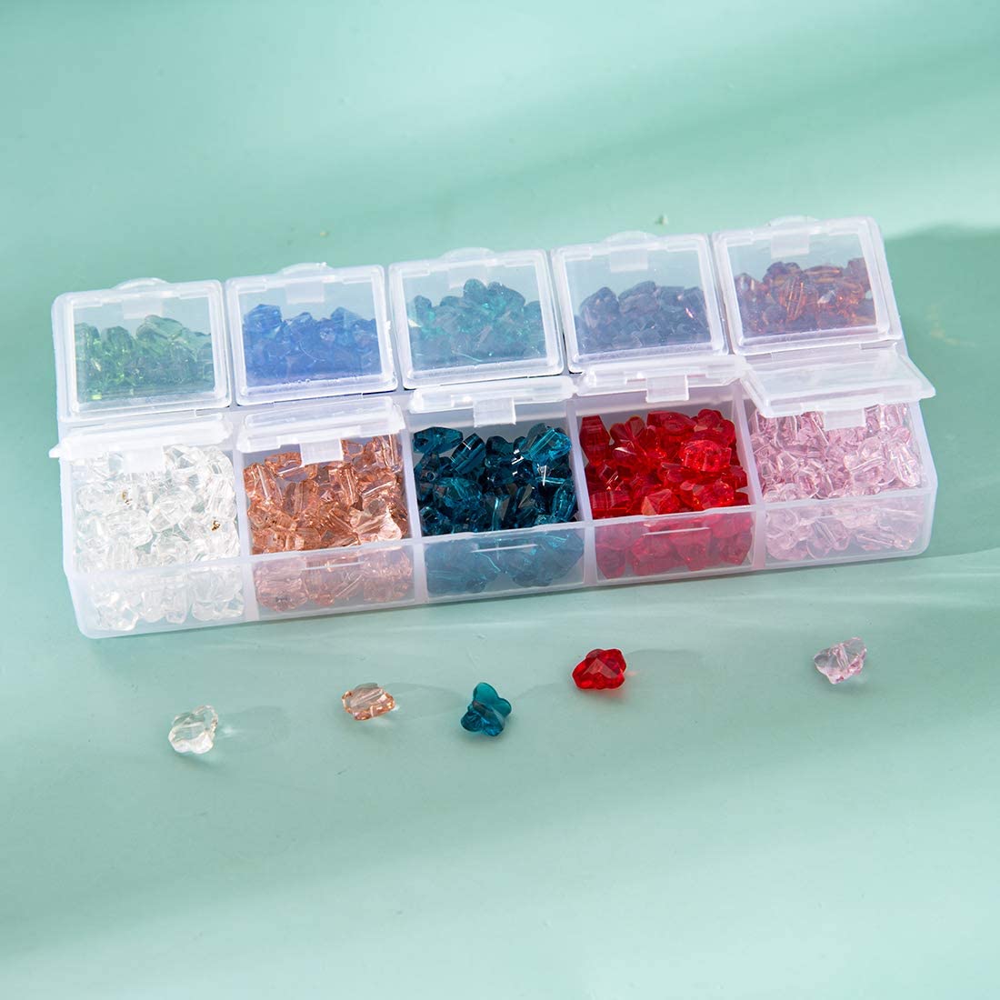 8mm Glass Butterfly Beads for Jewelry Making (400 pcs)