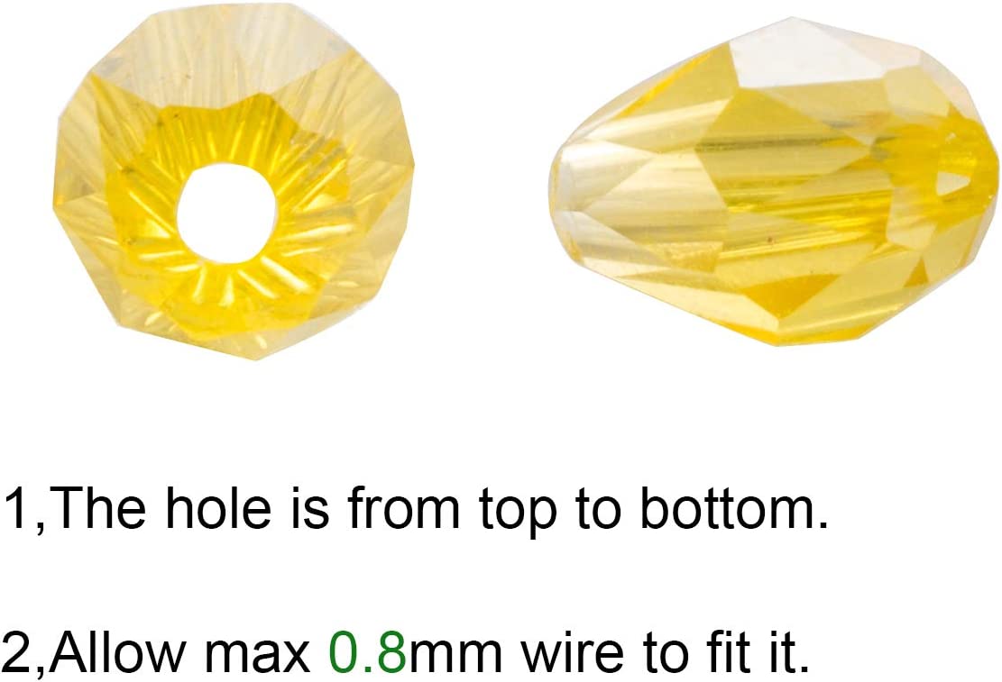 4x6mm Crystal Teardrop Shaped Beads for DIY Beading Projects (1600 pcs)