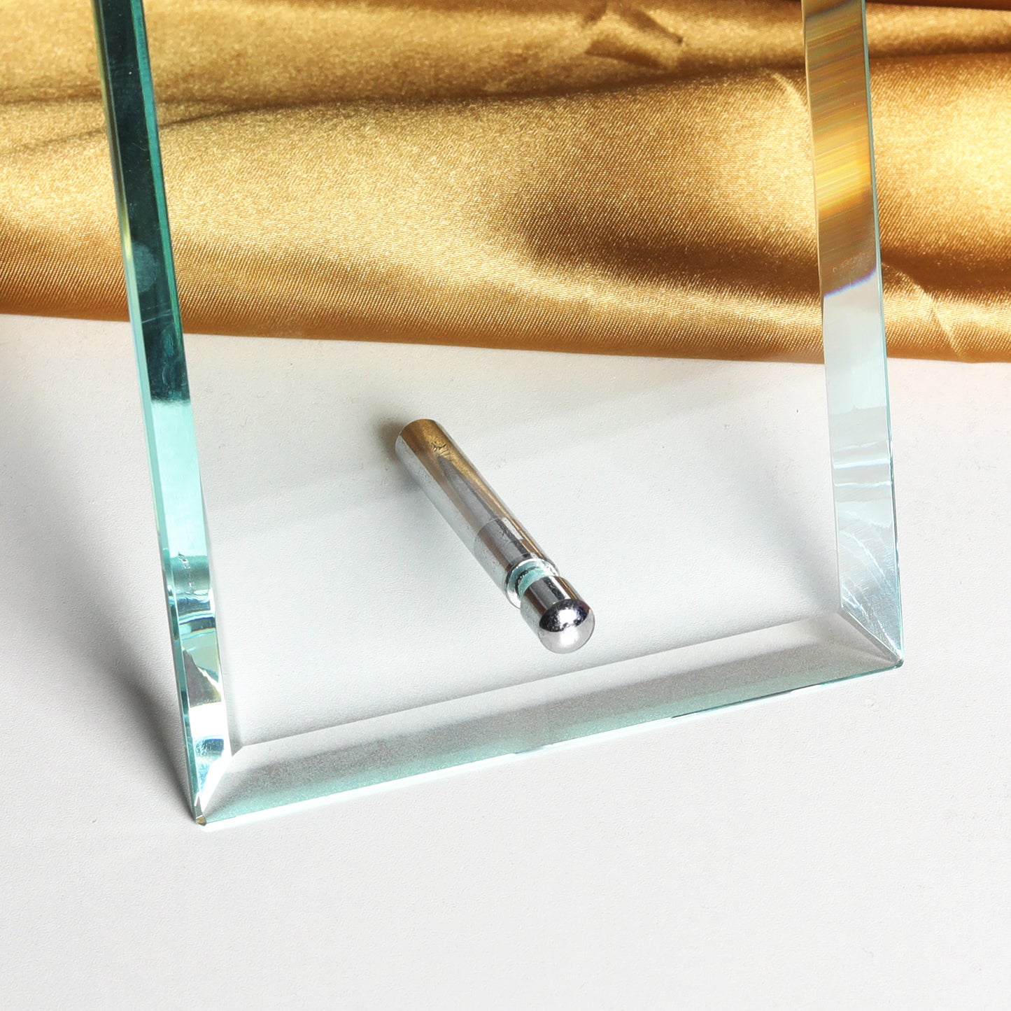 JGC-64 Longwin Rectangle Crystal Trophy with Metal Stand