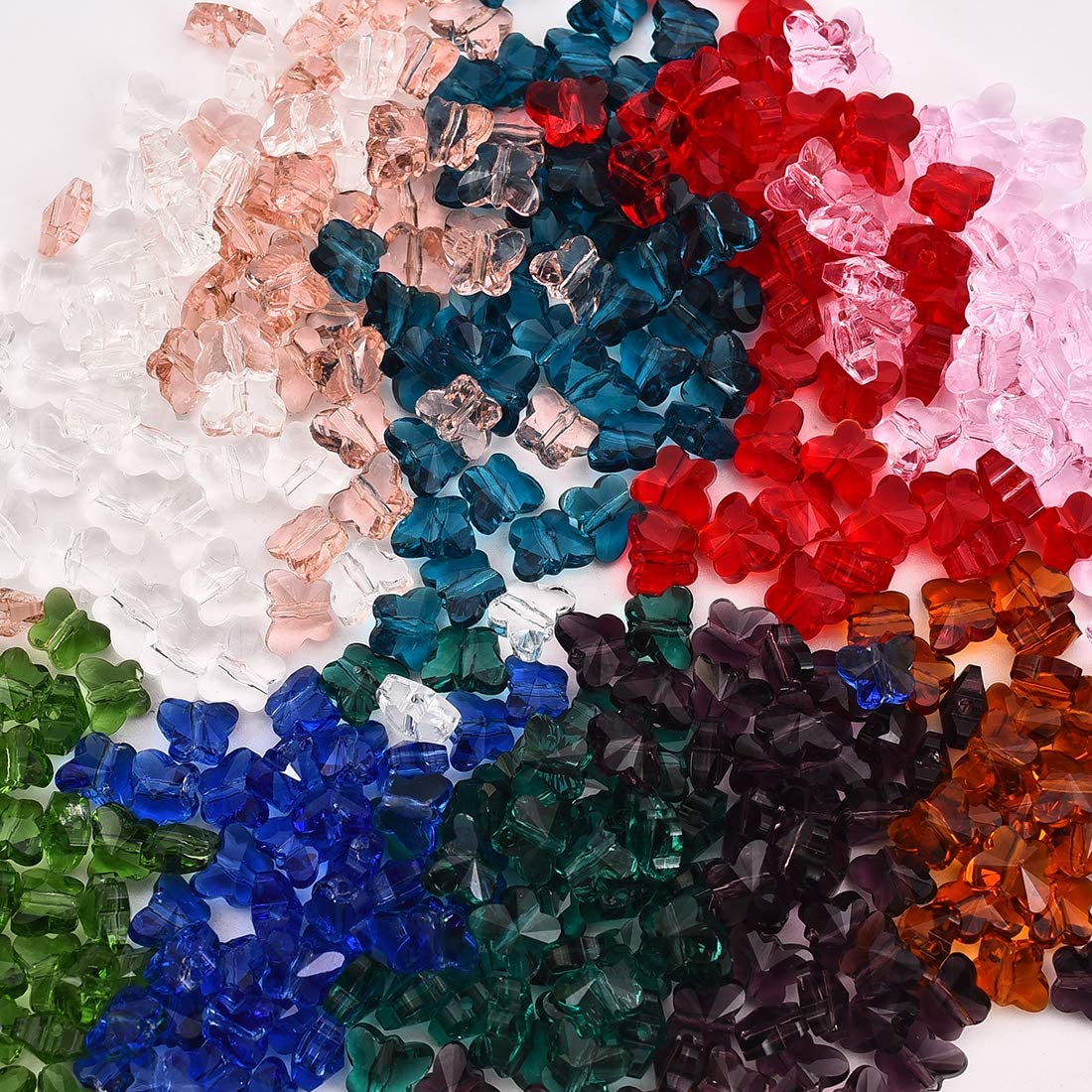8mm Glass Butterfly Beads for Jewelry Making (400 pcs)