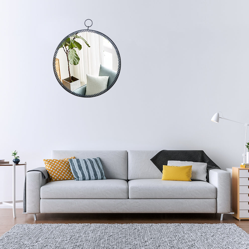 Decorative Wall Mirror with Lace Egde (Black)