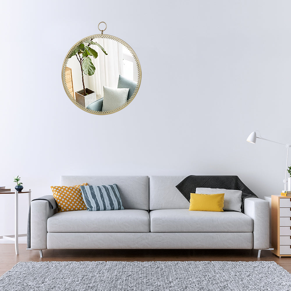 Decorative Wall Mirror with Lace Edge (Gold)