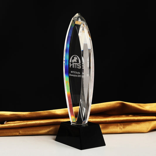 JNCT-200 Longwin Monument Crystal Trophy with Black Base