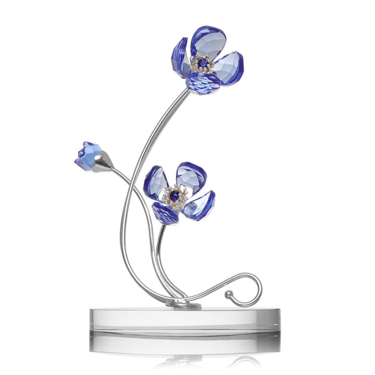 Crystal Violet Flower Figurine for Home Decor