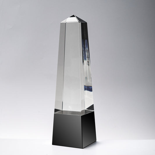 JNCT-150 Longwin Pyramid Crystal Trophy with Black Base