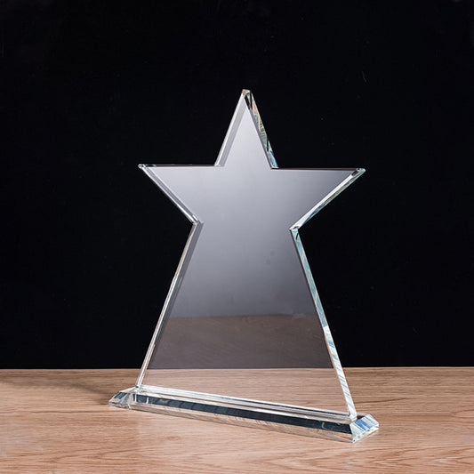 LSTA02002A-21 Longwin Triangular Star Crystal Trophy