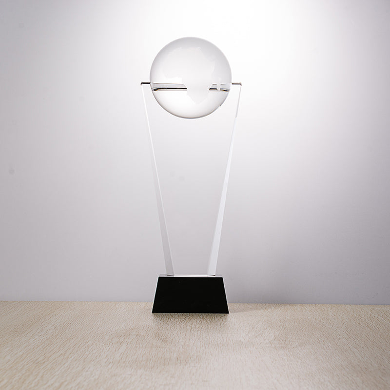 LSTA010062A-31 Longwin Half Globe Crystal Trophy with Black Base