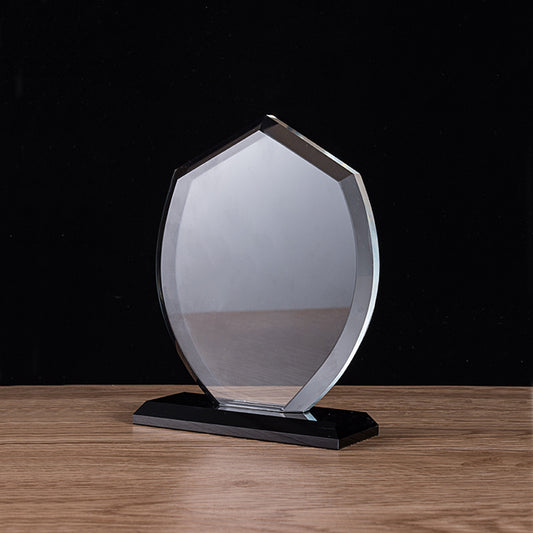 lSTA040020B-13 Longwin Shield Crystal Trophy with Black Base