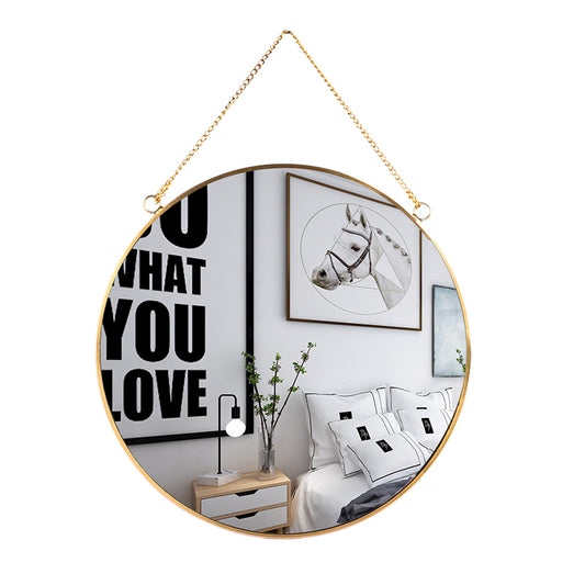 Gold Geometric Mirror with Chain for Home Decoration