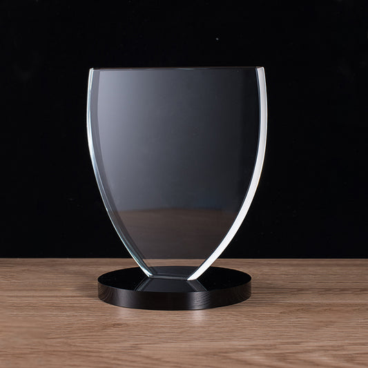 lSTA040023B-13 Longwin Cup-shaped Crystal Trophy with Black Base