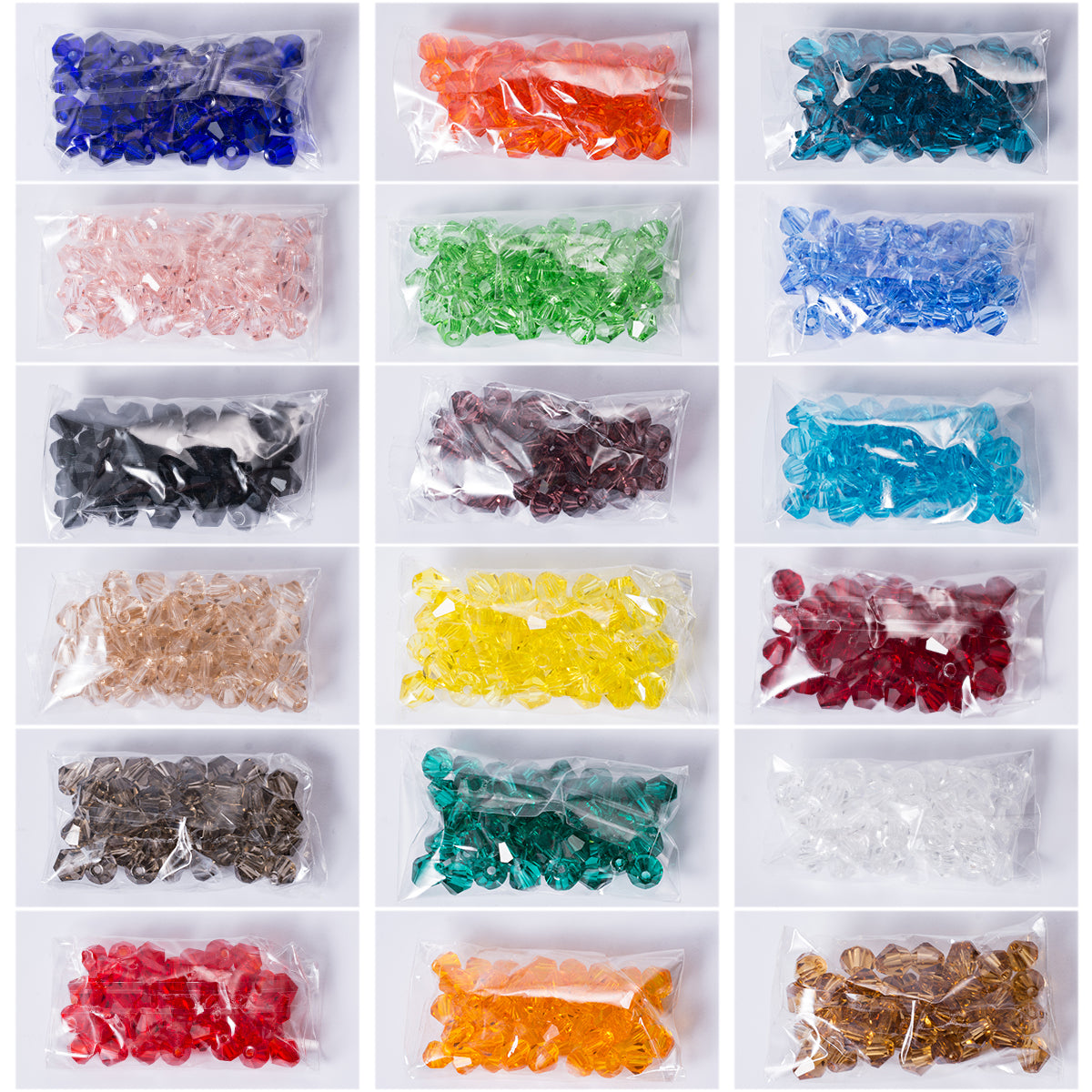 6mm Bicone Shaped Crystal Faceted Beads (900 pcs)