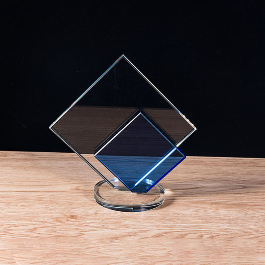 JGC-119 Longwin Double Squares Crystal Trophy