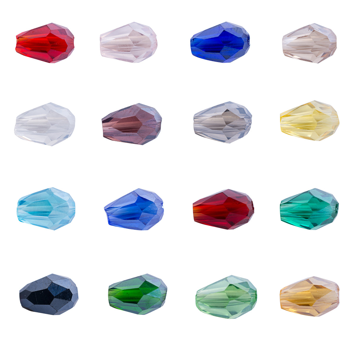 4x6mm Crystal Teardrop Shaped Beads for DIY Beading Projects (1600 pcs)