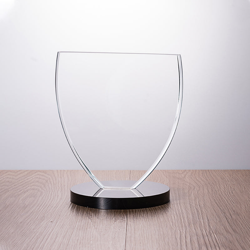 lSTA040023B-13 Longwin Cup-shaped Crystal Trophy with Black Base