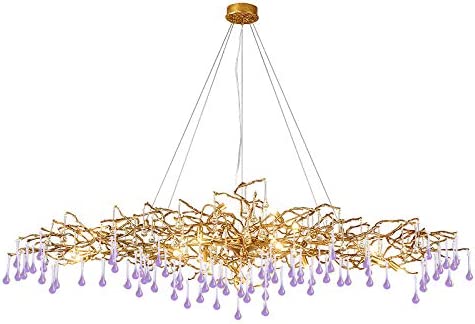 Purple Crystal Teardrop Shaped Pendant Ornaments for Chandelier (20 pcs)