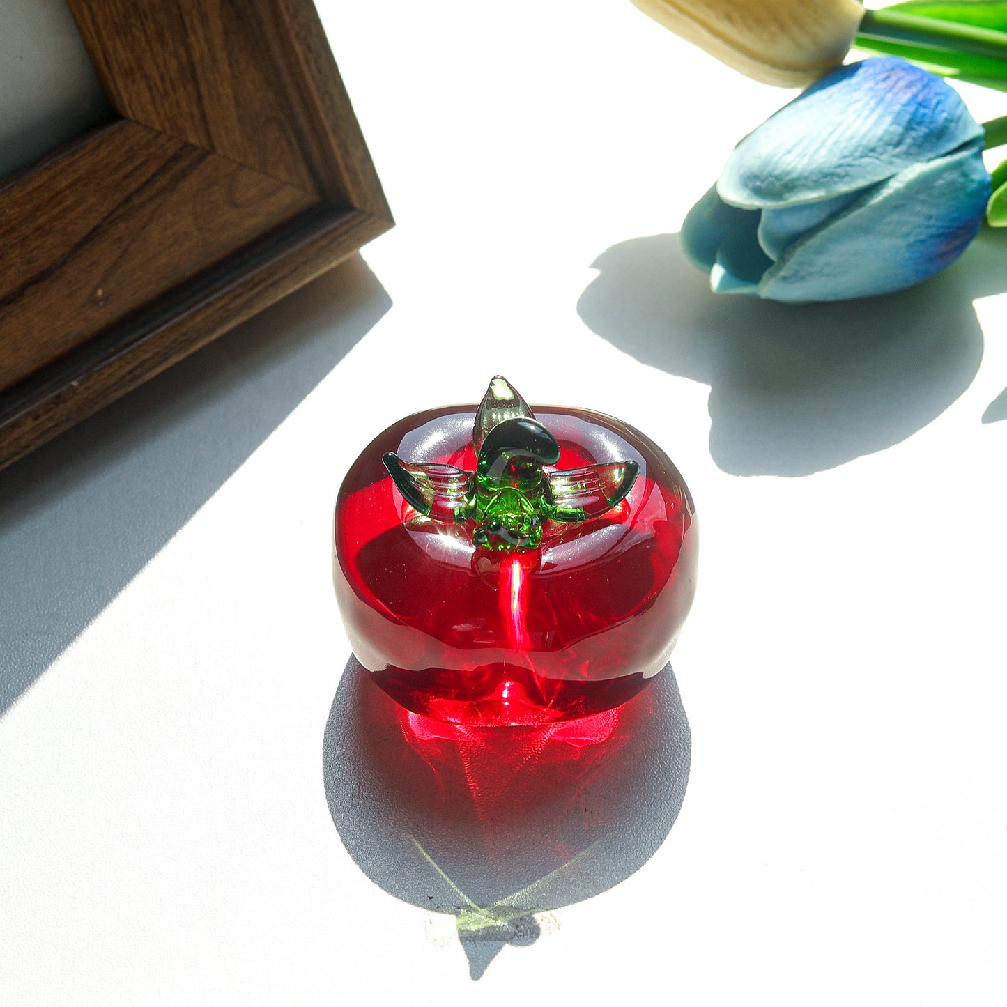 Crystal Tomato Statue Paperweight