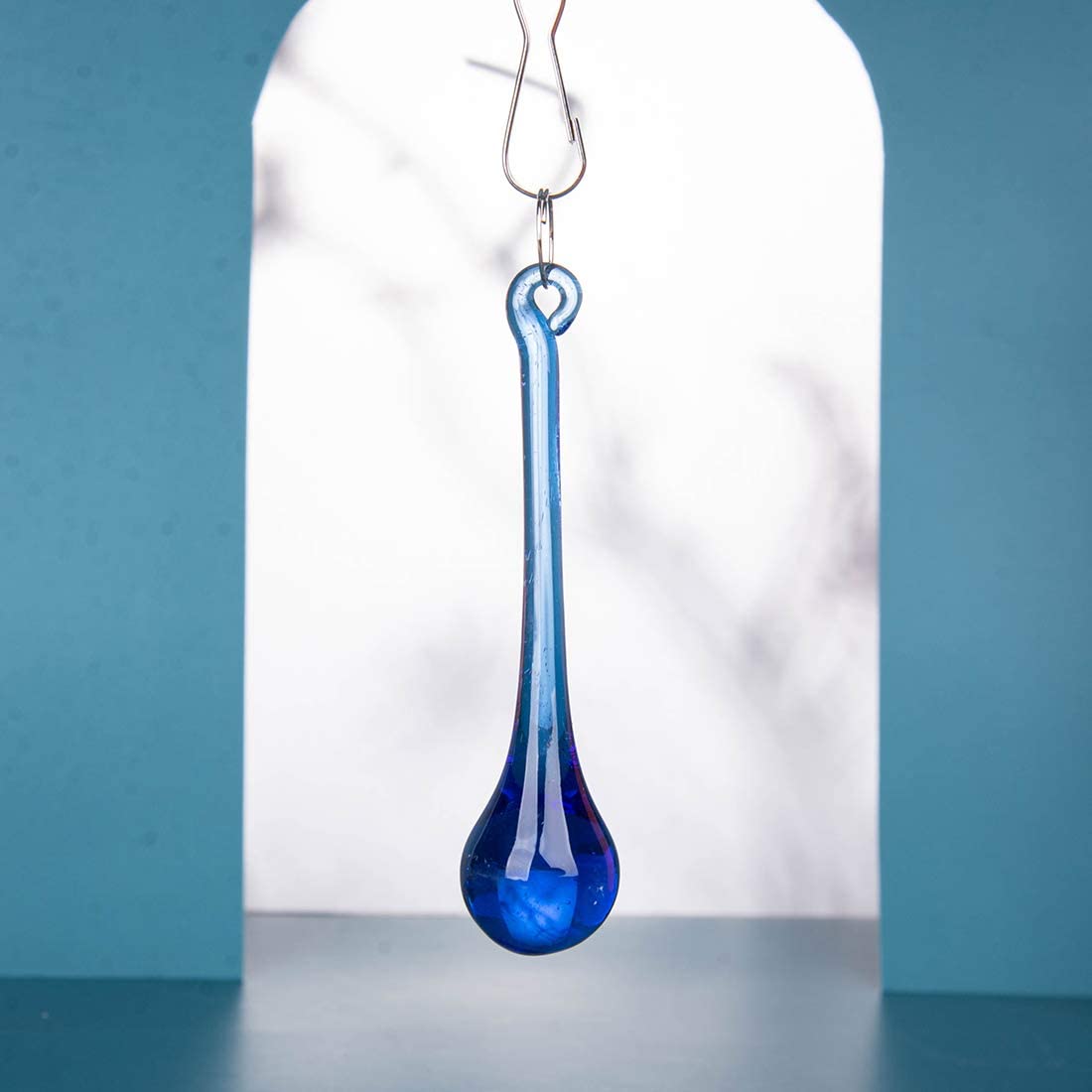 Blue Crystal Teardrop Shaped Pendant Ornaments for Chandelier (20 pcs)