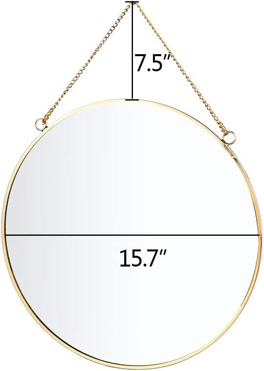 Gold Geometric Mirror with Chain for Home Decoration