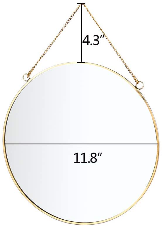 Gold Geometric Mirror with Chain for Home Decoration