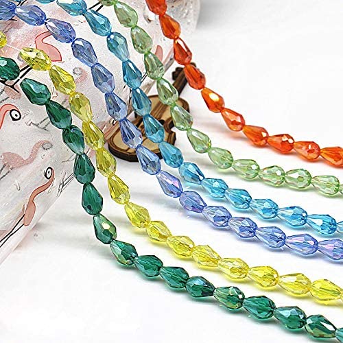 4x6mm Crystal Teardrop Shaped Beads for DIY Beading Projects (1600 pcs)