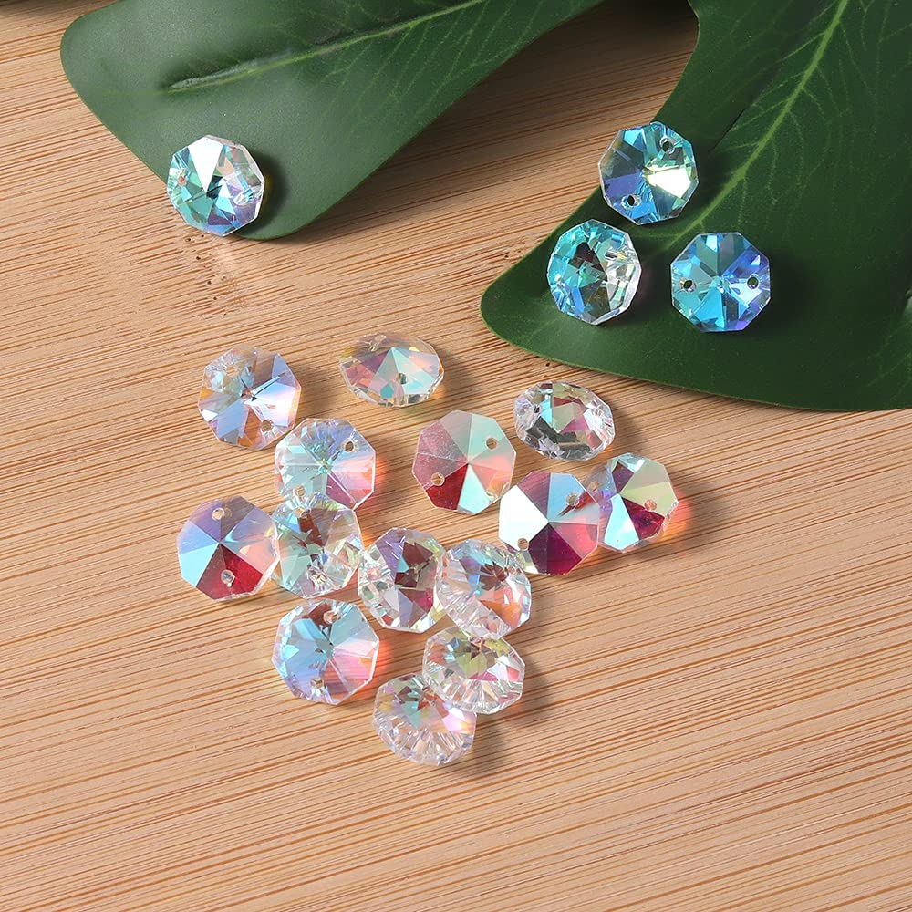 AB Color Glass Octagon Beads for Chandelier (100 pcs)