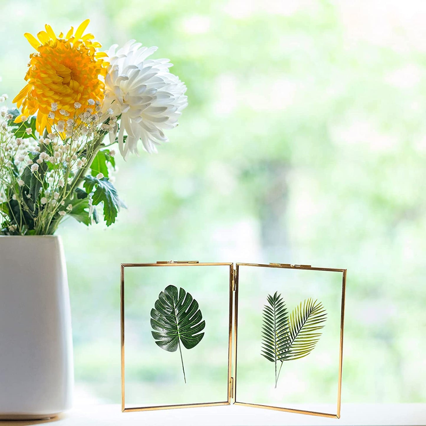 4"x6" Double Folding Gold Brass Photo Frame