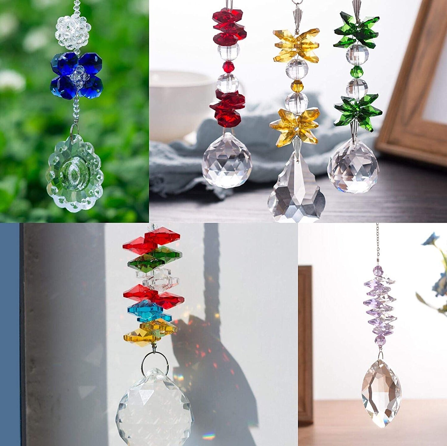Colorful Glass Octagon Beads for Chandelier (100 pcs)