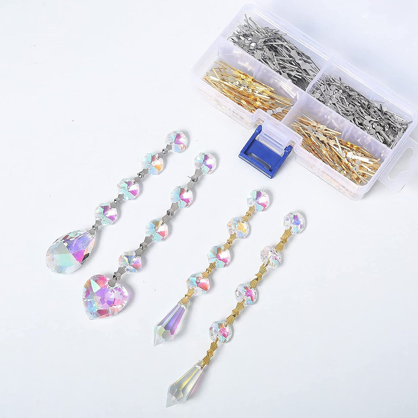 Bow Tie Shaped Chrome Clips for Connecting Crystal Pendants (600 pcs)