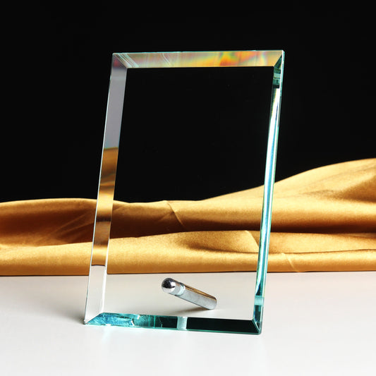 JGC-64 Longwin Rectangle Crystal Trophy with Metal Stand