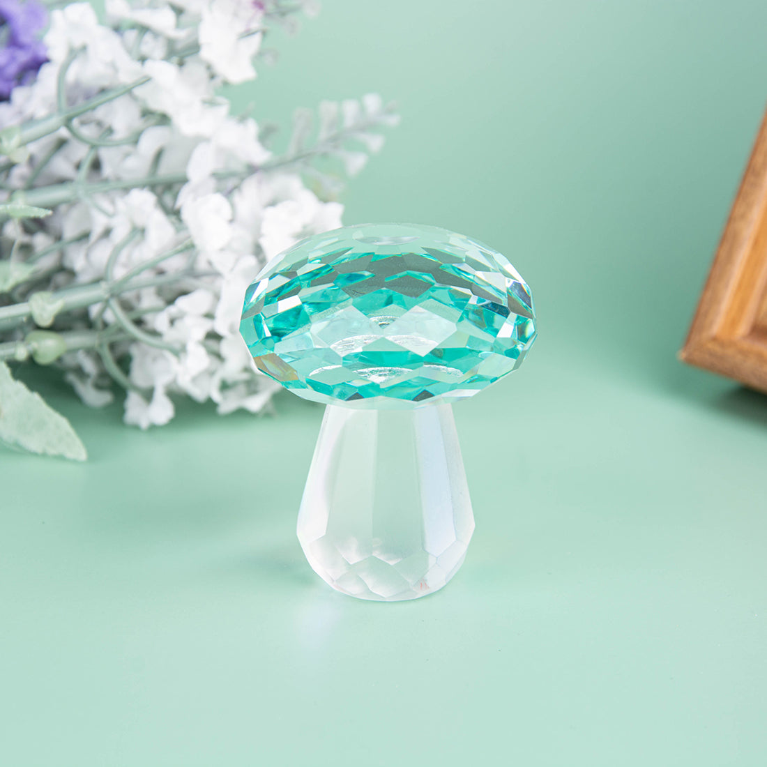 Red Crystal Mushroom Figurine Paperweight