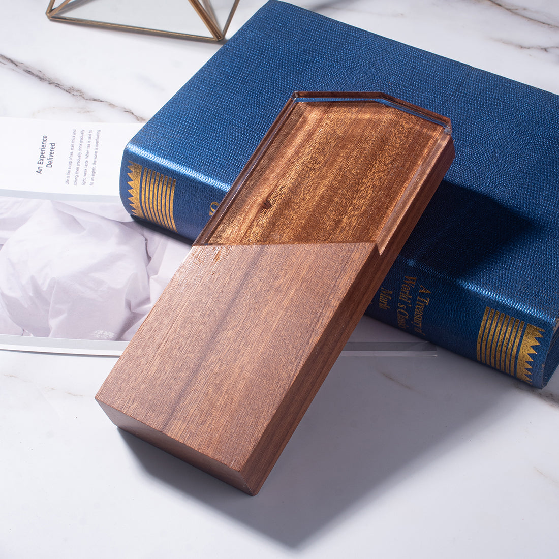 Longwin Nut-brown Wooden Trophy with Beveled Edge